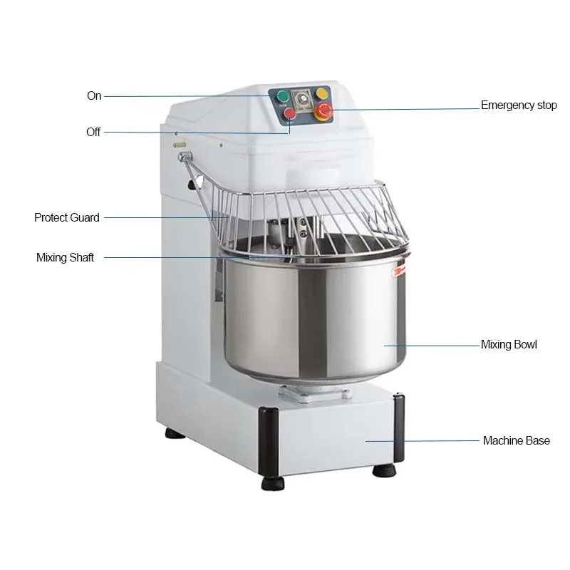 Commercial Large Electric Dough Mixer 80L 32KG High Productivity for Bakery Restaurant Dough Kneading Custom