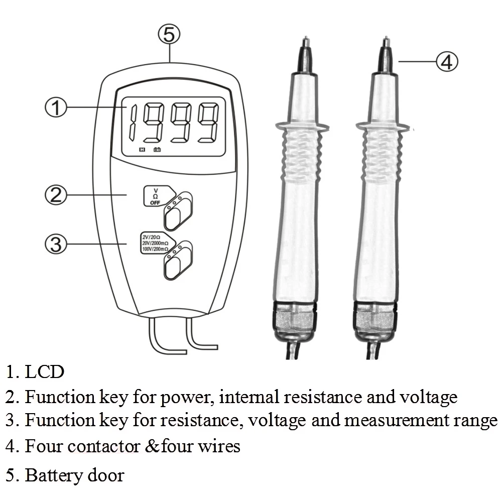 SM8124plus Battery Internal Resistance Tester Voltmeter Portable High Precision LCD Display Battery Meter Low Voltage Prompt