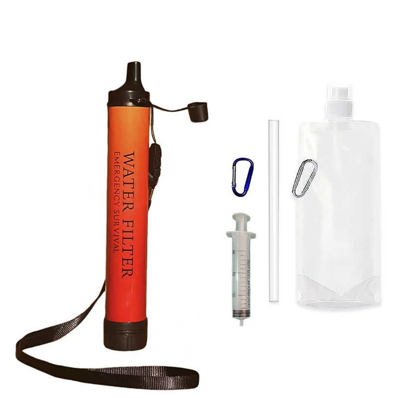 Outdoor Camping Emergency Survival เครื่องกรองน้ําเหมาะสําหรับ Rivers Lakes Creeks แบบพกพา Purification เครื่องมือน้ํา Filte