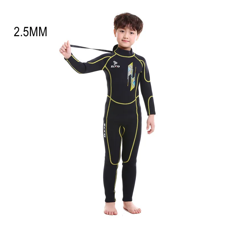 Pakaian selam anak satu potong, pakaian selam Snorkel Drifting Spearfishing Neoprene untuk berselancar kayak, hangat, pakaian selam anak-anak 2.5MM