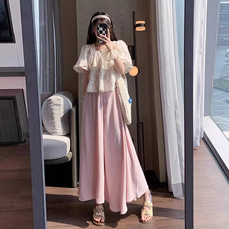 Hose mit weitem Bein, Jogger, Damen-Baumwolle, Herbst-Flanell, plissiert, gebändert, Stickerei, klassisch, vertikal, englischer Stil, Altgoth Ins