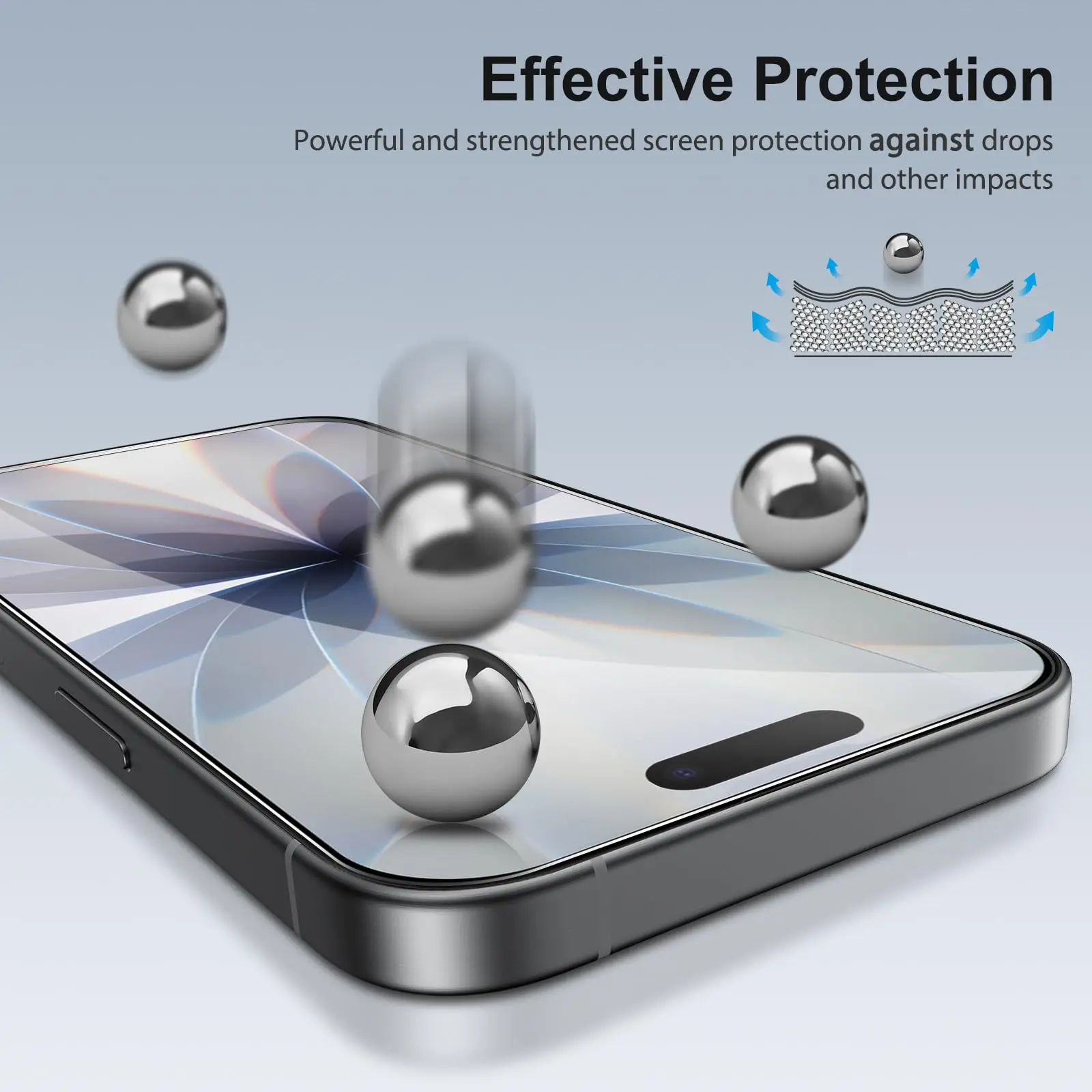 

For iPhone 16 Pro 17 Pro Screen Protector Tempered Glass HD 9H Transparent Clear Anti Scratch Case Friendly