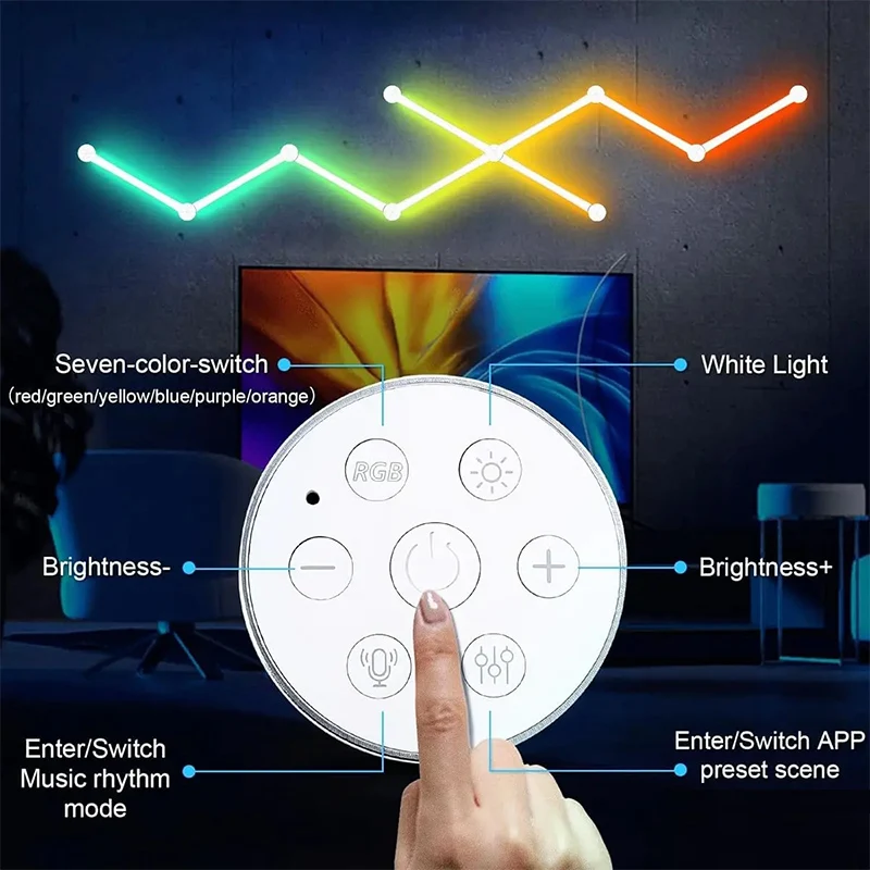 RGBIC LED Wall Light Smart Multicolor USB Atmosphere Bars Lights Splicing Lamp APP Control Music Sync Backlight Game Room Decor