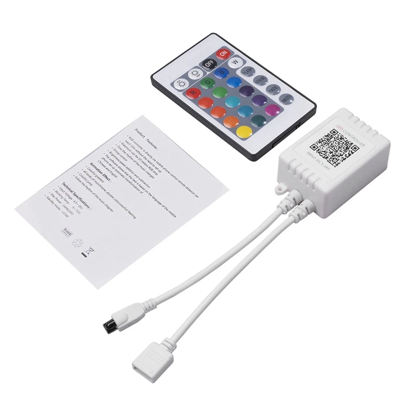 Mini LED Bluetooth+Infrared RGB Strip Light Controller Wireless Smart Phone Control DC 4.5-26V 144W For RGB Strip