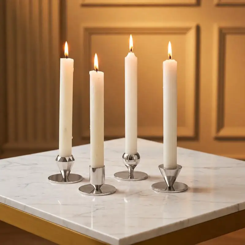 New Vintage Elegant Metal Tabletop Candle Stand Creative Candlestick Holder Home Decor