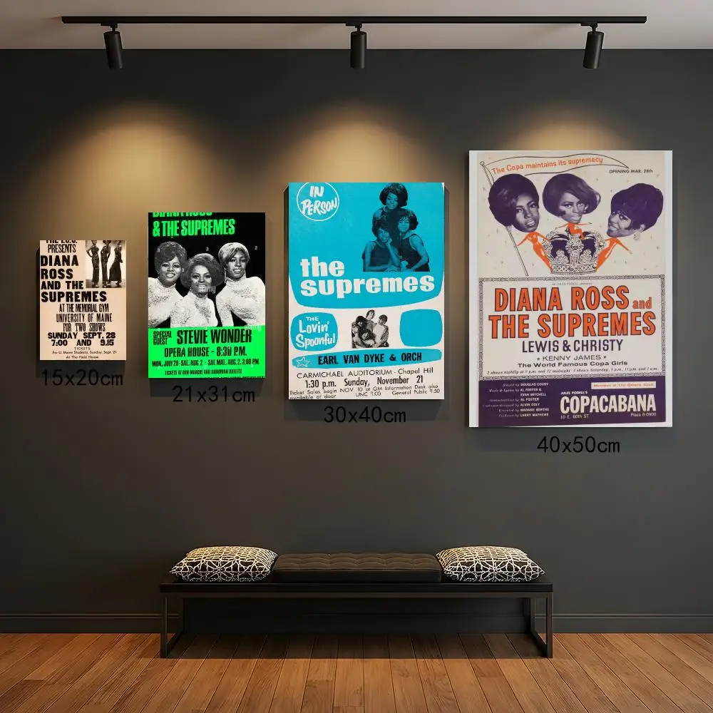band T-The Supremes-S Poster Peel and Stick Wall Art for Cafe Office Bar and Home Decoration