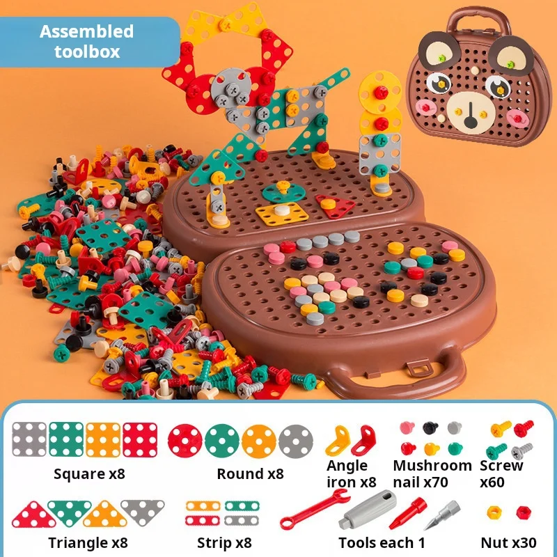 Puzzle Montagem Brinquedos para Crianças, Chave De Fenda Elétrica, Kit De Reparação De Parafuso, Brinquedo Educativo, Caixa De Ferramentas Do Bebê