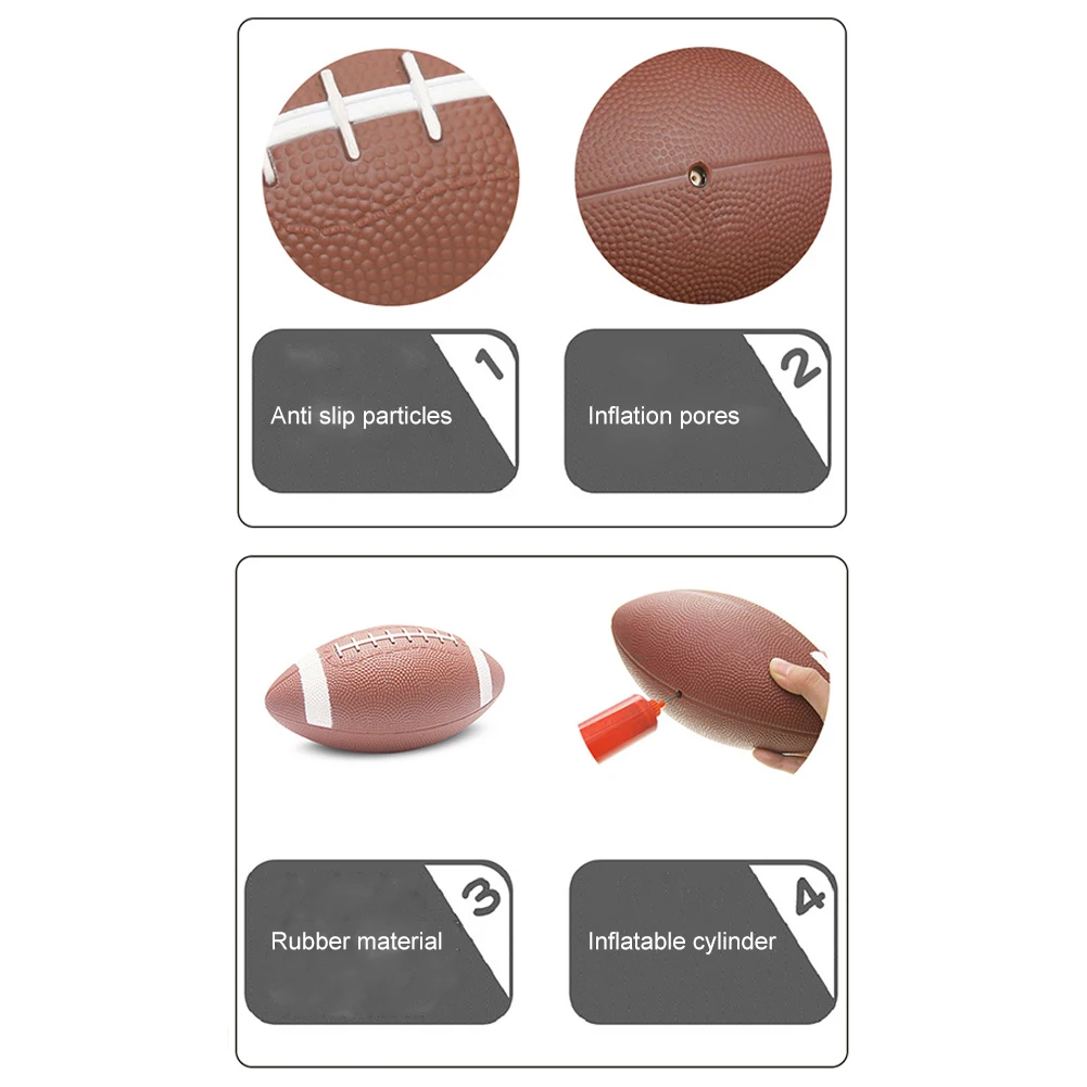 Pelota de Rugby para adolescentes, inflador antideslizante con pelota de fútbol, pequeña, juguetes para niños y estudiantes