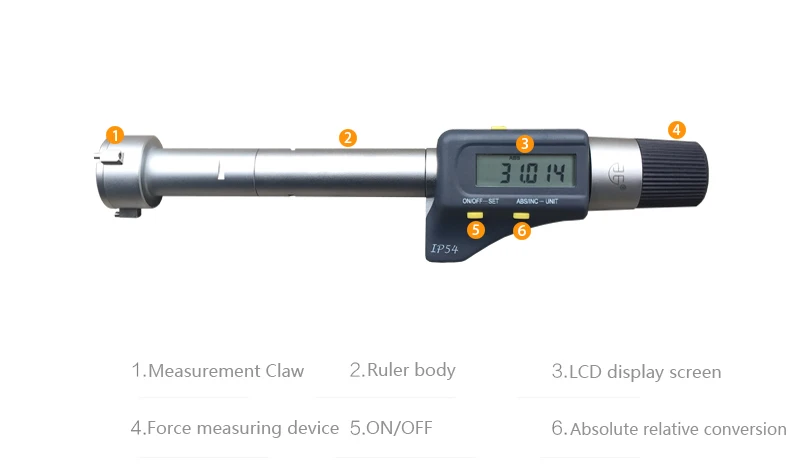 Qinghai Qingliang High-Precision Digital Micrometer 2-2.5mm 0.001mm Stainless Steel Three-Point Internal Micrometer