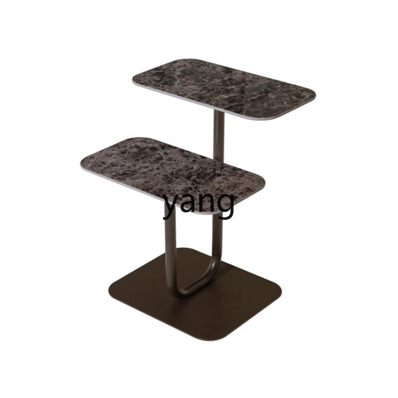 

LZR modern simple tea corner table living room metal double-layer casual edge table