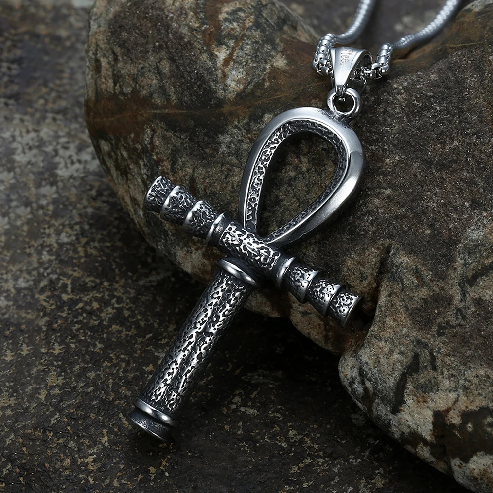Vintage Stainless Steel Egyptian Patron Anubis Eye Of Horus Cross Pendant Men's Dominic Toretto Cross Necklace Jewelry Gifts