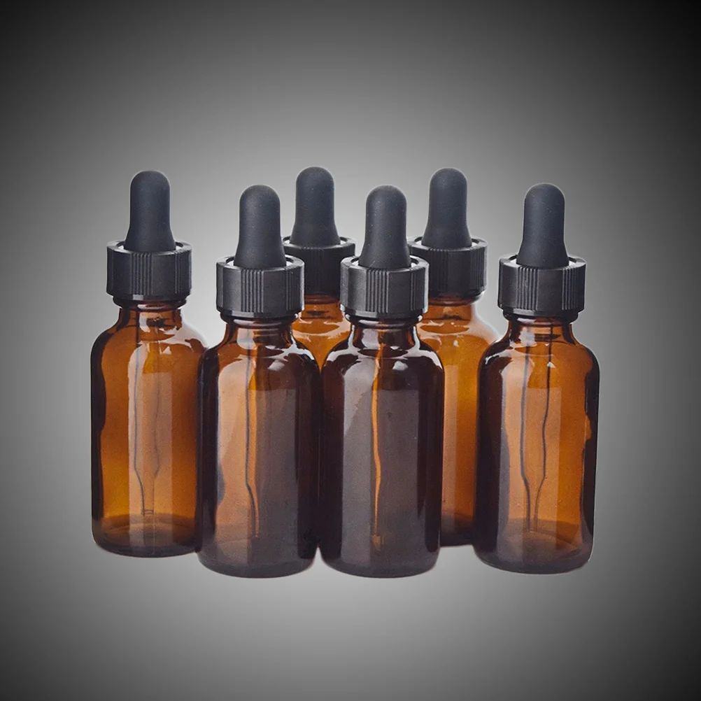 3 عبوات من زجاجات الزيوت العطرية القابلة لإعادة الملء من الزجاج الكهرماني 30 مل زجاجة فارغة مع قطارة لعطور الروائح العلاجية ذاتية الصنع