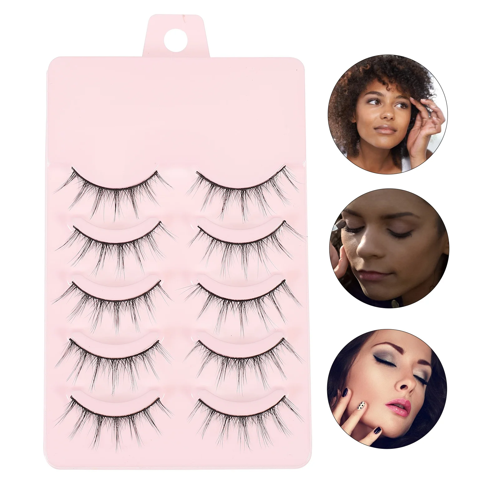 

5Pairs 3D Eyelashes Artificial Thick Volume False Lash Reusable Multi-Layer Eyelash Makeup Lash for Fashion