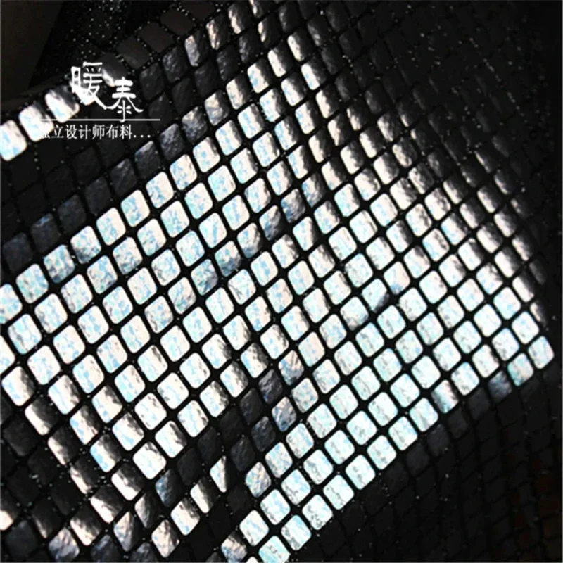 Silver Sequin Composite Mesh Fabric for Diy  Skirt Jacket Wholesale Fashion Clothing Fabrics Wholesale By Meter By The Meter