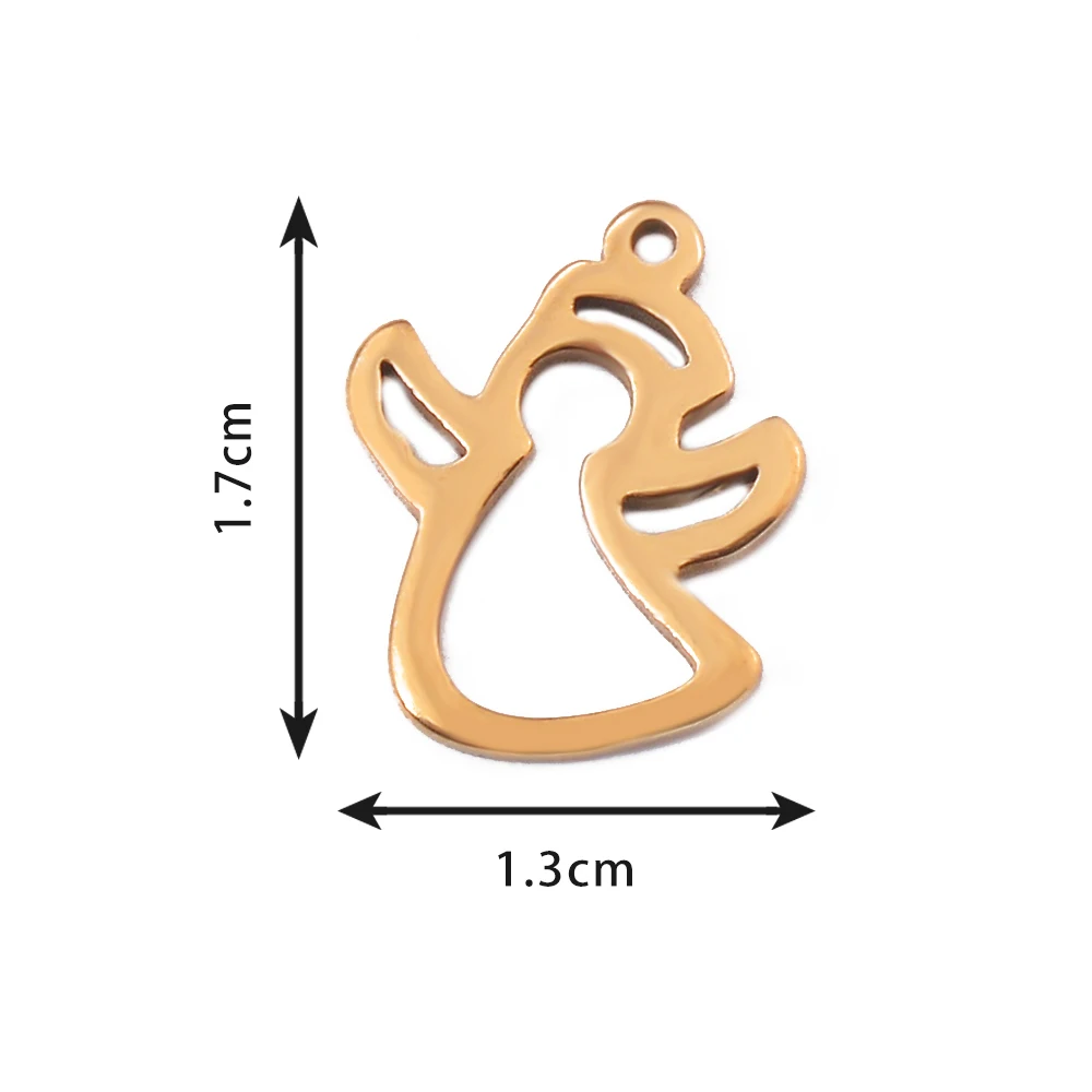 20 Stück/Set Edelstahl Anhänger mit Engelkrone, Kreuz und Herz für DIY Armband, Fußkette, Ohrring, Schmuckherstellungszubehör – Detail 8