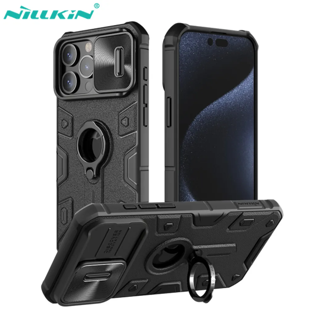 

Чехол для iPhone 15 Pro Max Nillkin CamShield, защитный чехол с задней крышкой и кольцом-подставкой для iPhone 15Pro