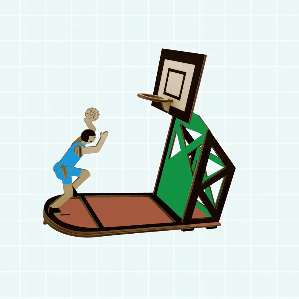 

3 D Premium Material Puzzle Toy Scoot The Basket 3D for Kids Manual Educational Board Wooden Bamboo Colorful