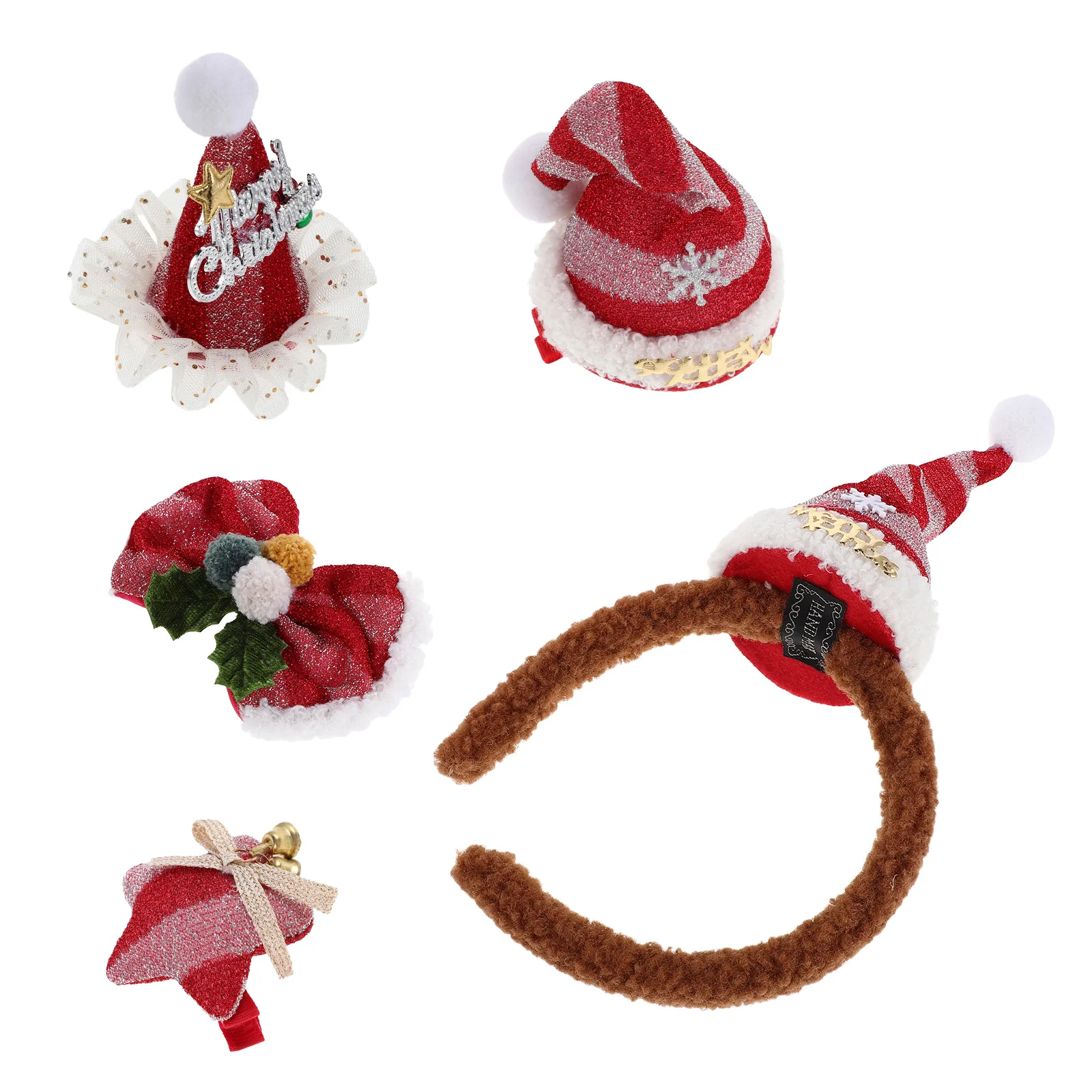 

Xmas Headband Clips Christmas Party Supplies Mini Santa Hat Hair Clip Festive Headwear Accessory Women Decoration