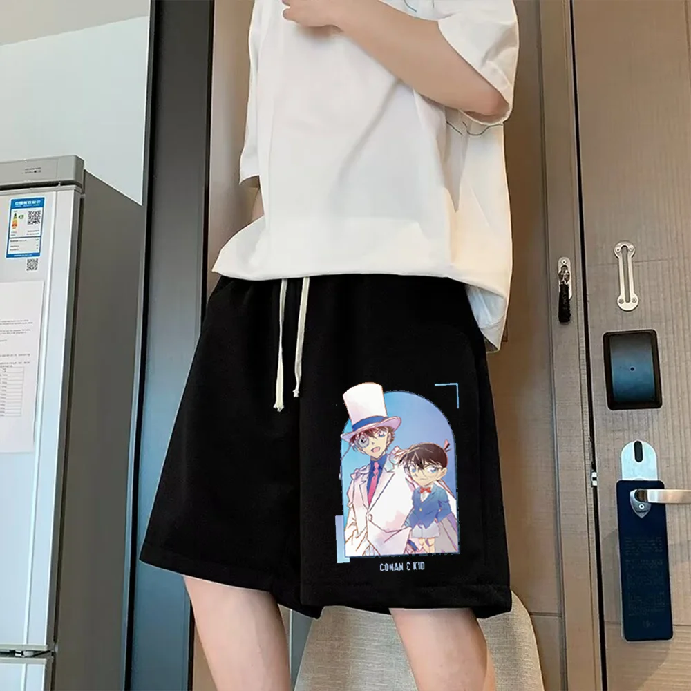 

Мужские шорты с принтом аниме Конан, летние женские повседневные баскетбольные спортивные брюки с пятью точками, быстросохнущие пляжные спортивные штаны большого размера