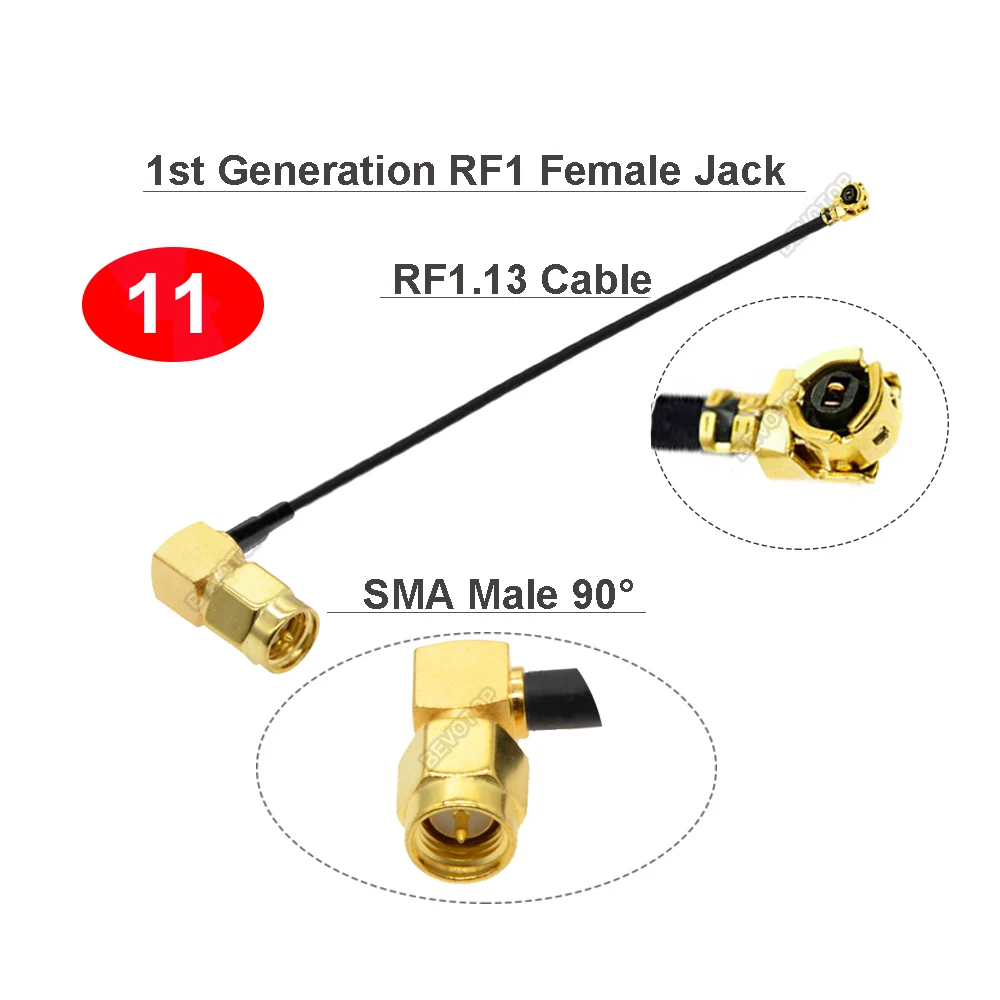 1pcs  Cable SMA Female to uFL/u.FL//-1  1 Male Plug WIFI Antenna RF Cable RG1.13 Pigtail Extension