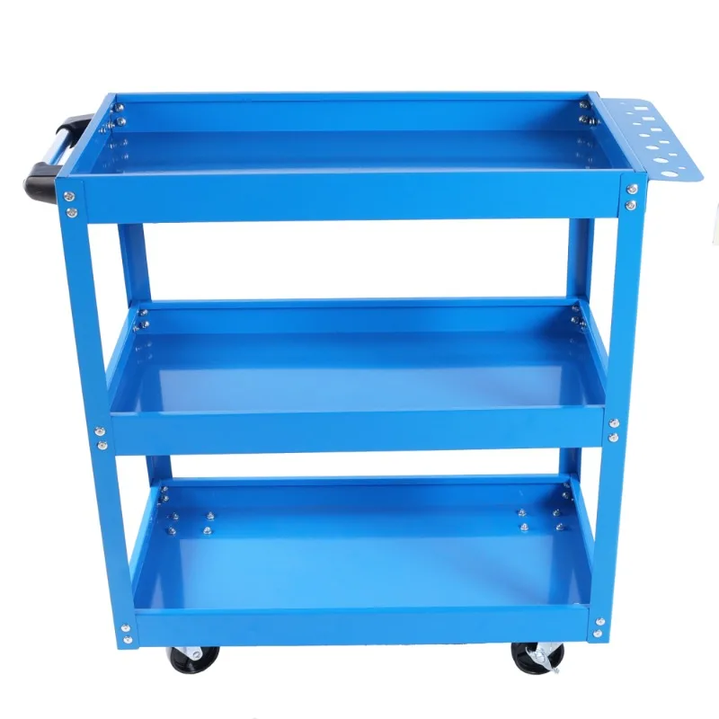 

3Tier Rolling Tool Cart Heavy-Duty Steel Multi-Purpose Cart with Lockable Wheels High Weight Capacity Ideal for Garage Warehouse