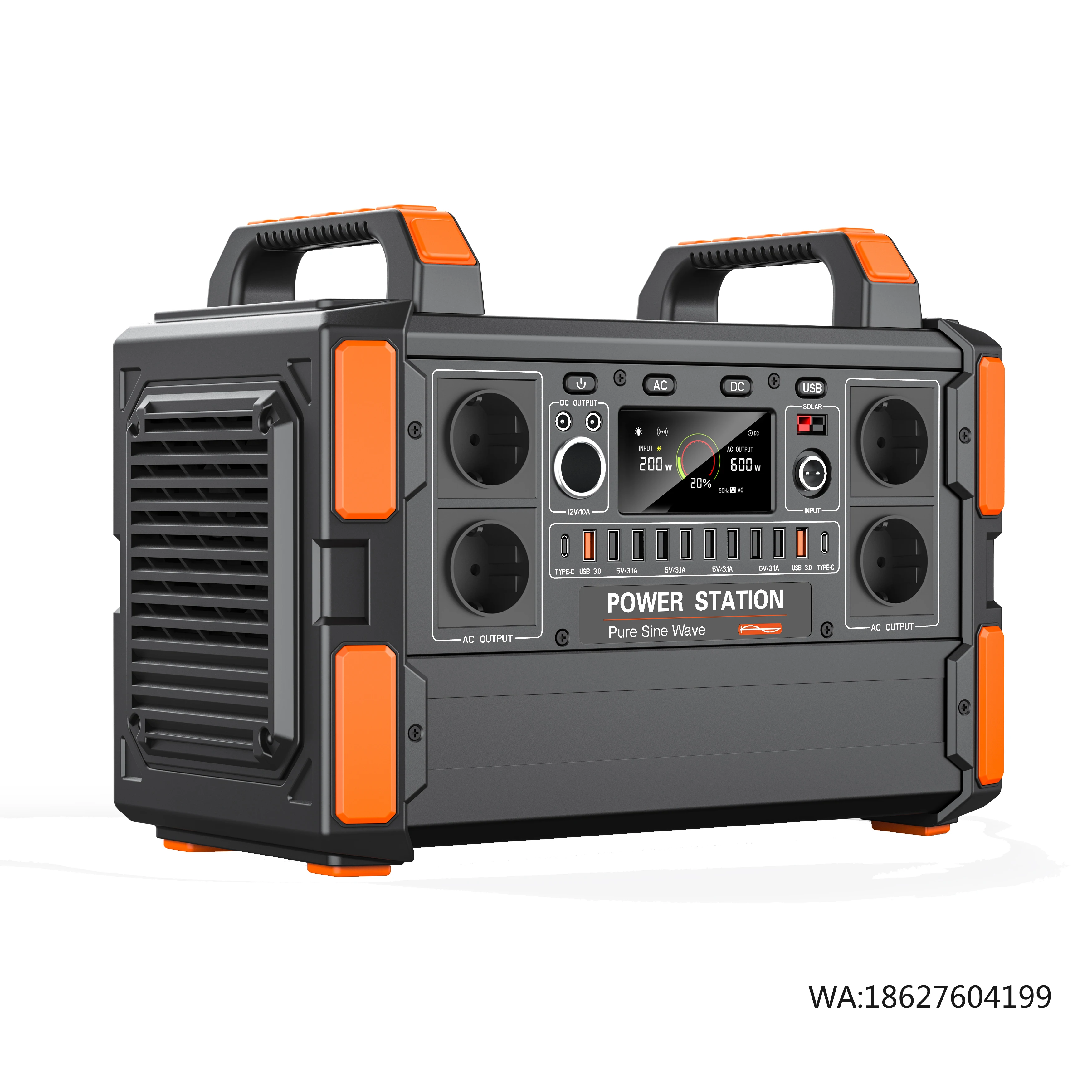Портативная электростанция LiFePO4 T11 1200W/1008Wh с быстрой зарядкой за 1.5 часа, 6 AC-розетками, ИБП, солнечным генератором, MPPT, для дома, кемпинга, автомобиля