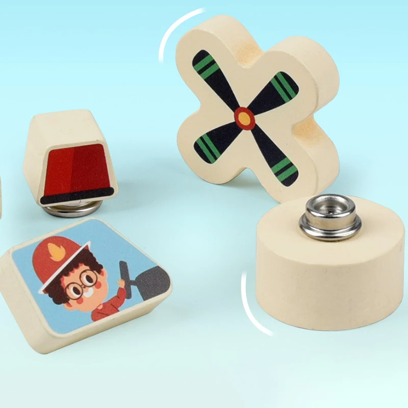 Traffic Vehicle Buckle Style Assembly Blocks, Wooden 3D Puzzle,  Fire Truck, Ambulance, Police Car, Helicopter Puzzle, As Gift