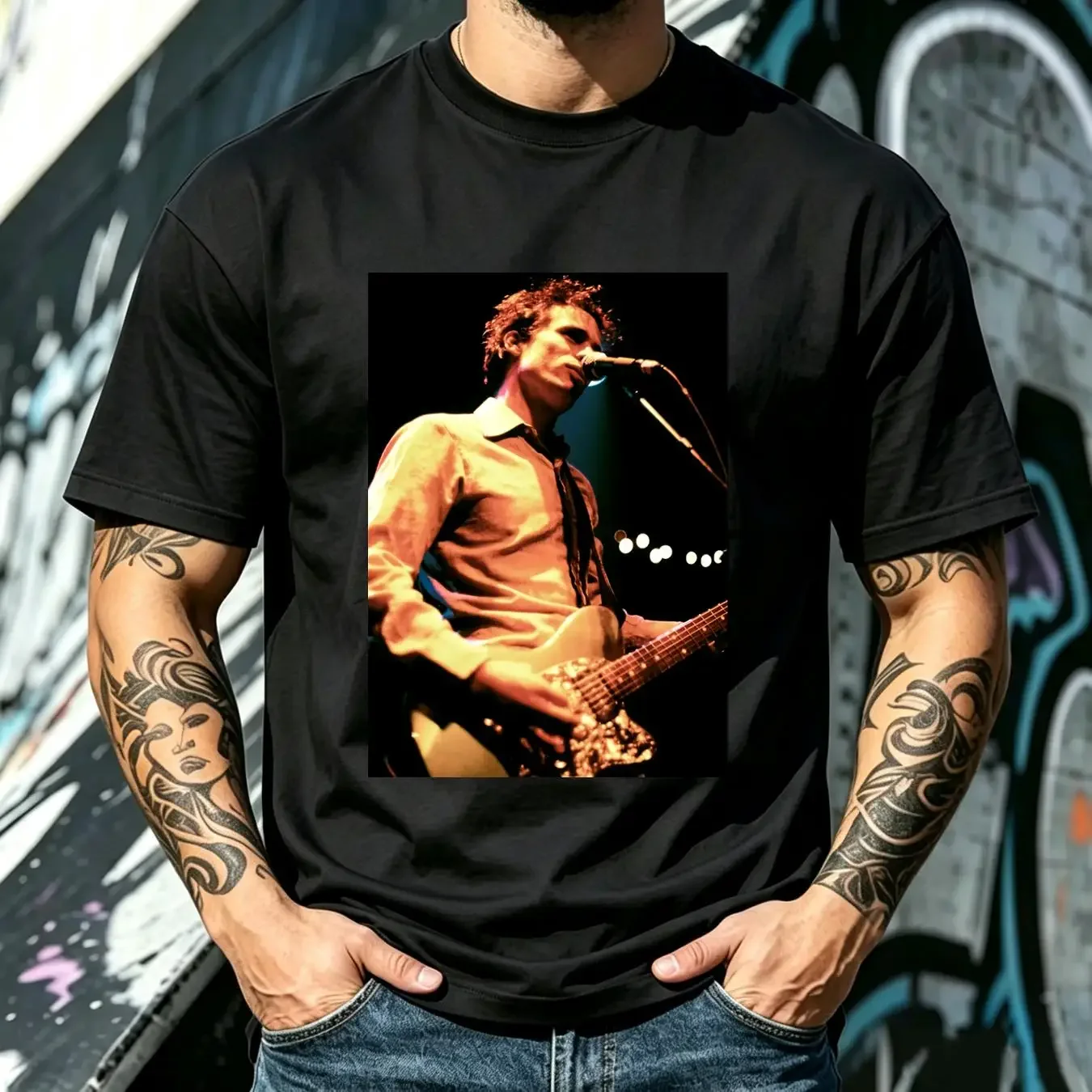 washed T Shirt New JEFF BUCKLEY Singer  Black All Size TMB280 vintage Washed Top For Everyday Wear homme Casual Unisex