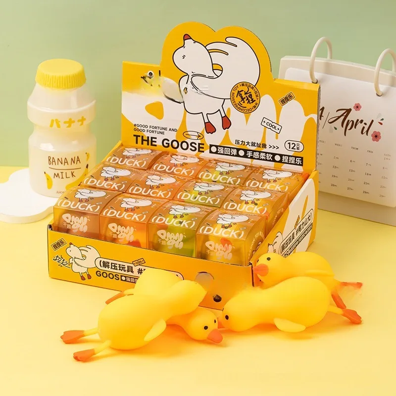 026 New Squeeze Duck Mochi Squishy Toy, Cute White Goose Stress Relief Fidget Toy, Slow Rebound Cartoon Squeeze Toy for Kids view 6