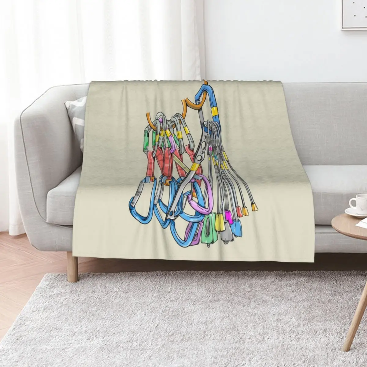 

Rack of rock climbing gear Throw Blanket Sofa Quilt Soft Decoratives Polar Blankets