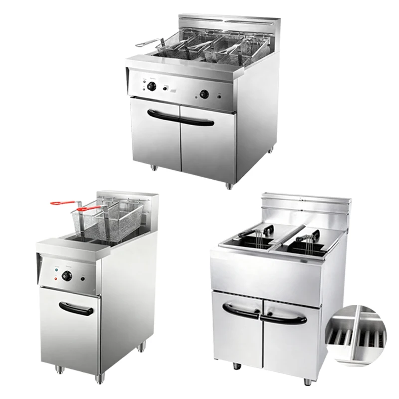 

Electric gas stainless steel 3/4/5 fire pipe single/double tank commercial frying cabinet (for restaurants)