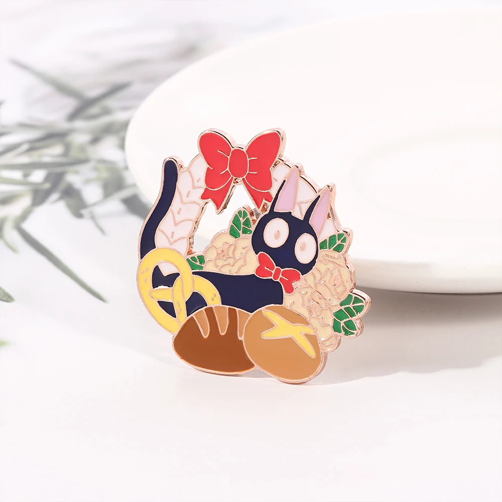 Anime Sailor Moon Enamel Pin Bow Tie Black Cat Luna Metal Badge Brooch Backpack Clothing Lapel Pin Decoration Accessories Gifts