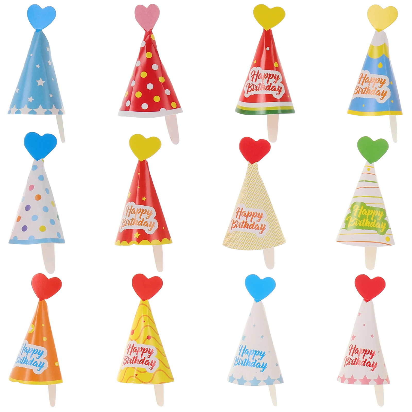 

Birthday Party Hats Cake Decoration Decorations Toppers Paper for Baby Shower Child