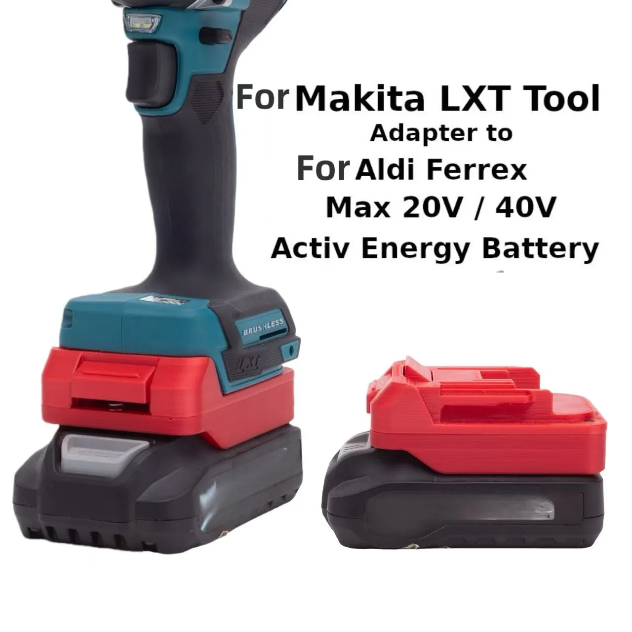 Adapter Converter for  Aldi Ferrex Active Energy 20V  Battery to 18V Makita Tool Without Battery and Tools)