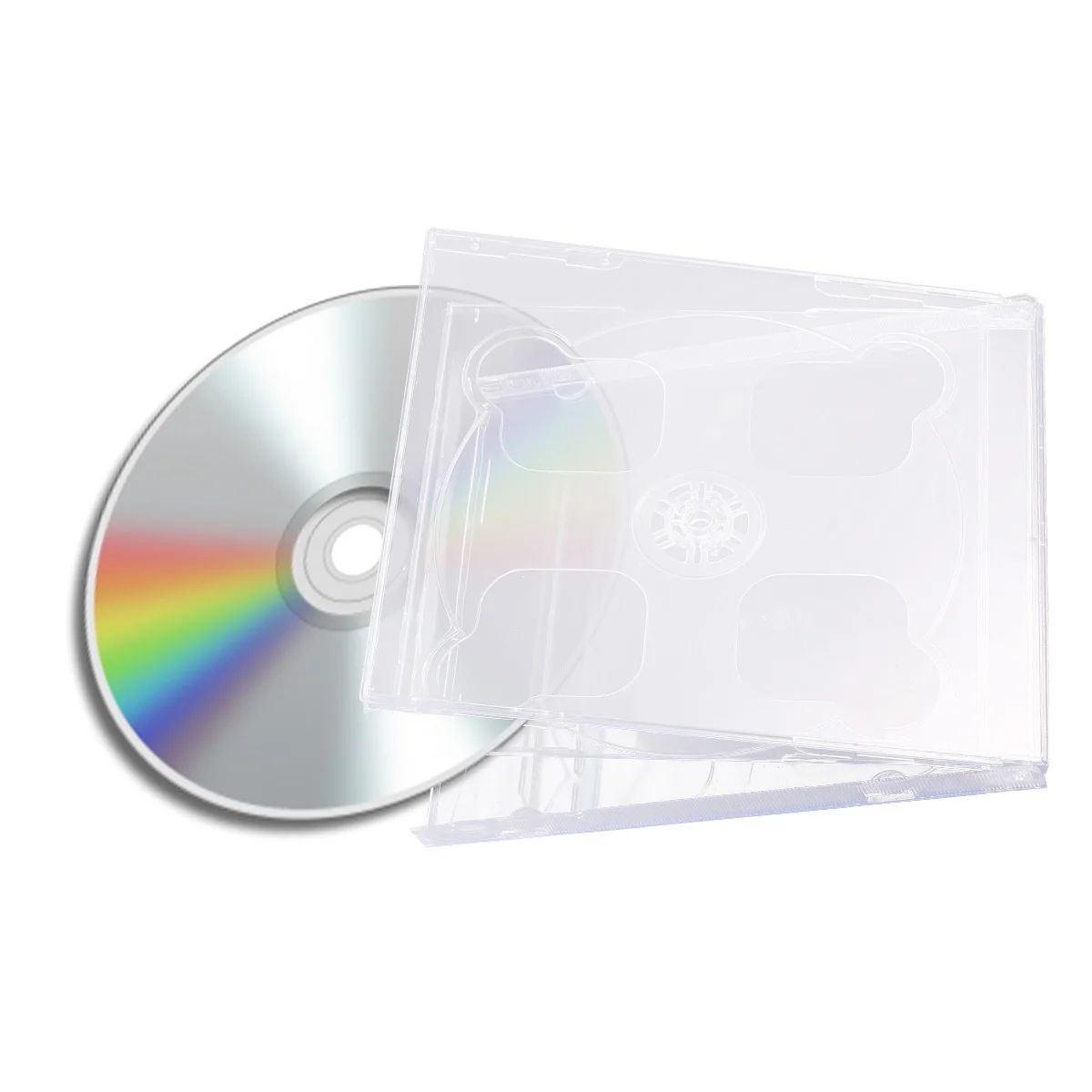 

5pcs Transparent Double Disc Holder Standard Plastic Cd Storage Case For Safe Transport Cd Clear Jewel Cases Media Video