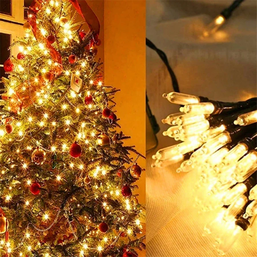 2025 Nieuwjaar Decoratie Kerst Guirlande Kerstverlichting Buiten 5 M 10 M Mini Lamp Tuin Lichtslinger voor Thuis Xmas Party Bruiloft