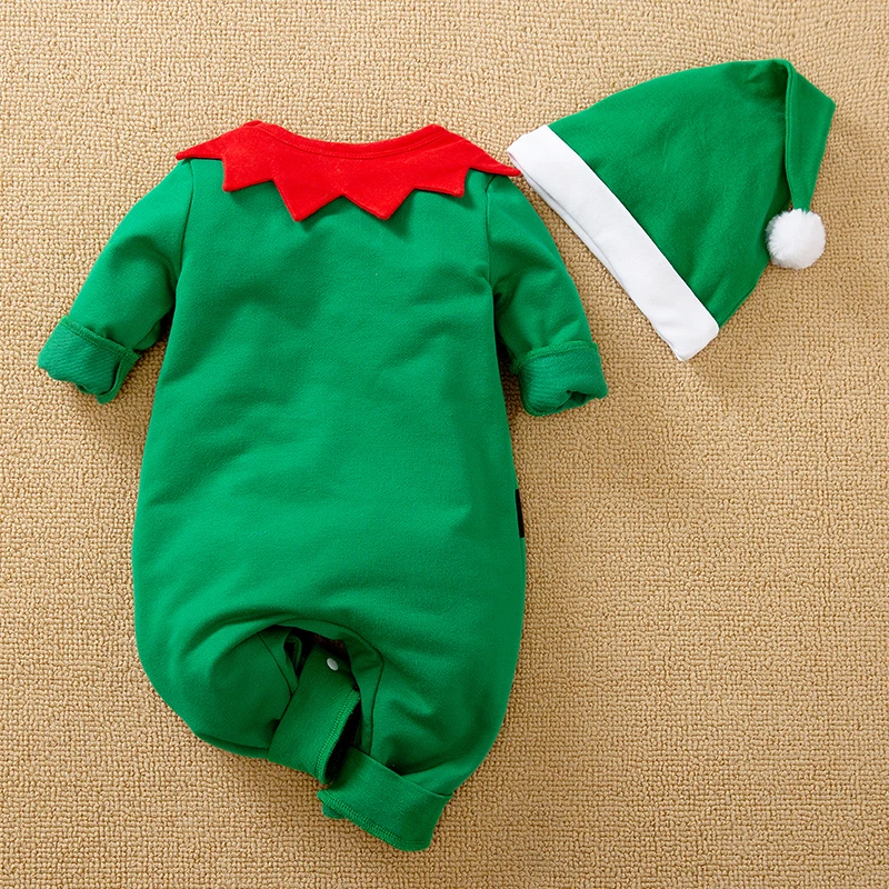 Christmas Cute Elf Party Newborn Clothes Comfortable And Soft 0-18 Boys And Girls Spring And Autumn Long Sleeve Baby Jumpsuit