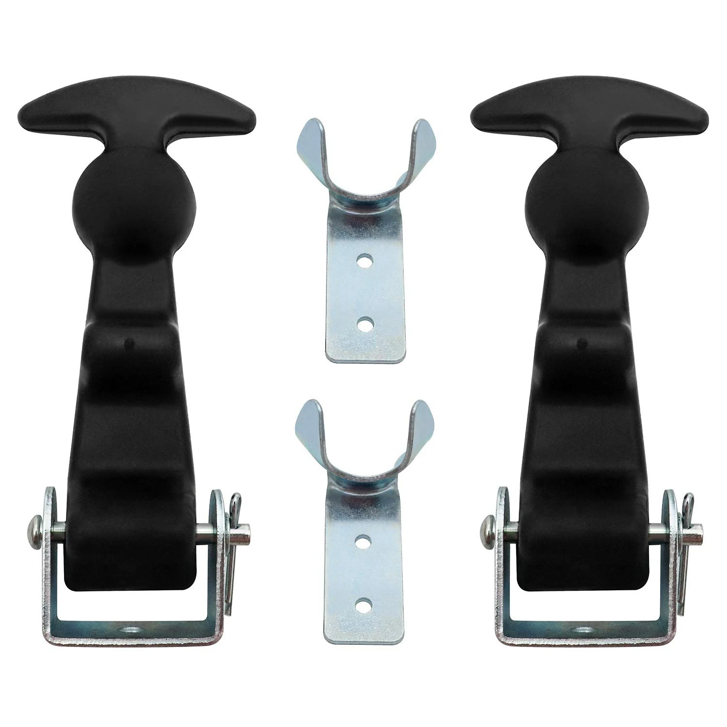 

2Packs 4.7 Inch -Handle Draw Latches with Brackets, Rubber Flexible Hood Catch -Handle Hasp, for Hood, Vehicle Engine