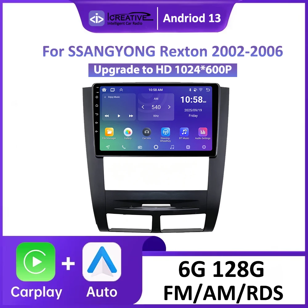 Android Auto Radio For SSANGYONG Rexton 2002 2003 2004 2005 2006 Car Multimedia Player Navigation GPS Stereo Wireless Carplay HU