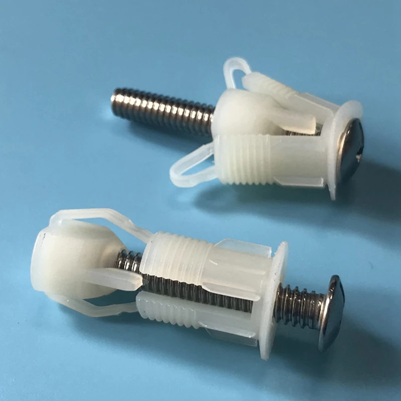 2025 New 2Pcs Top Fix Toilet Cover Seat Screws Well Nut Pan Fixing WC Blind Hole Fitting Kit For Universal Toilet Seat Hinges