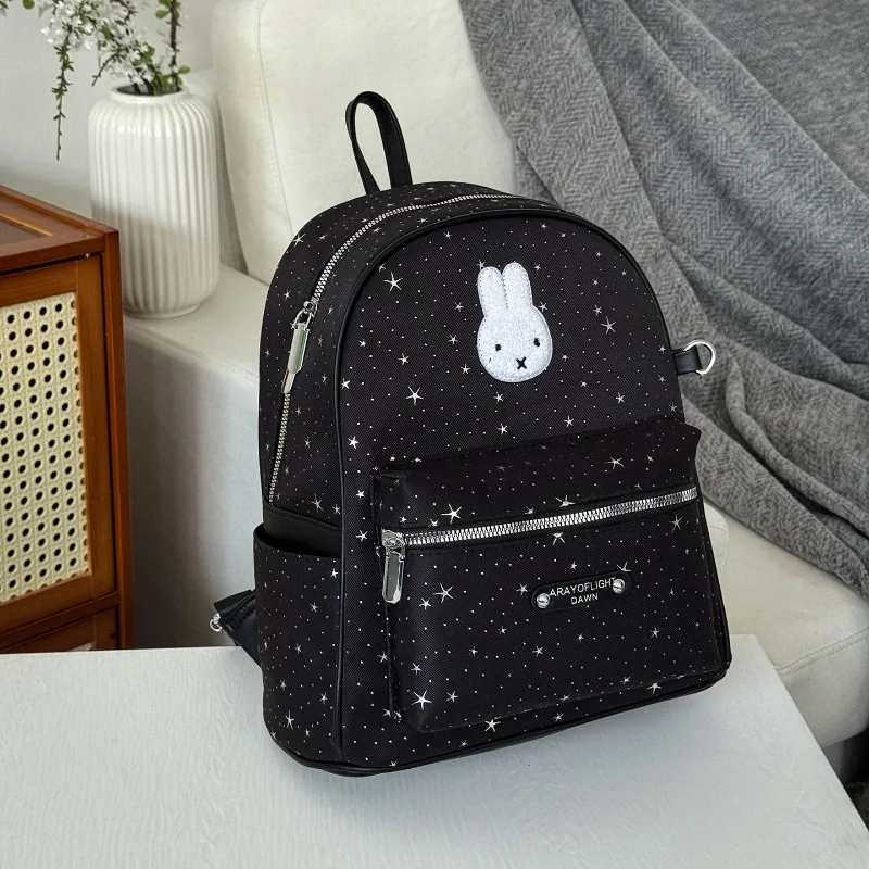 Miffy backpack with high-quality anime cartoon rabbit print large capacity portable versatile for students commuting to school