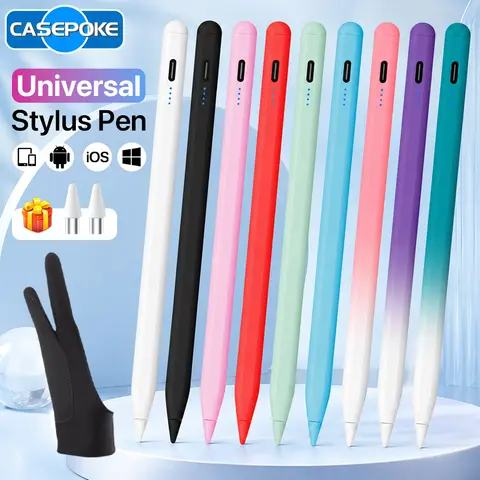 Yeni Evrensel Manyetik Kapasitif Stylus Kalem 4 LED Göstergeli Bluetooth'suz Çizim Kalemi iOS Android Windows Eldivenleri ve Yedek Uçlar için