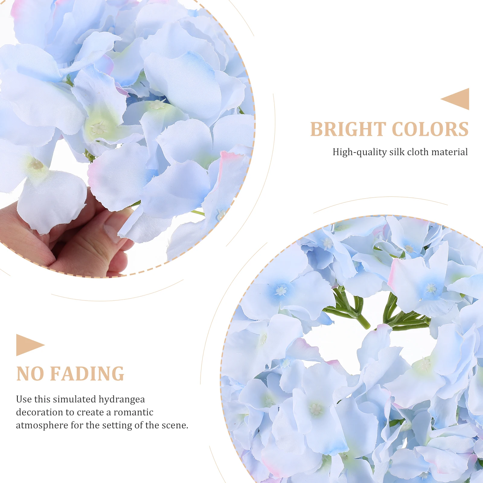 

18 Pcs Hydrangea Silk Flowers Wedding Decor Romantic Home Office Artificial Wedding Flower Fake Decorations Long Lasting