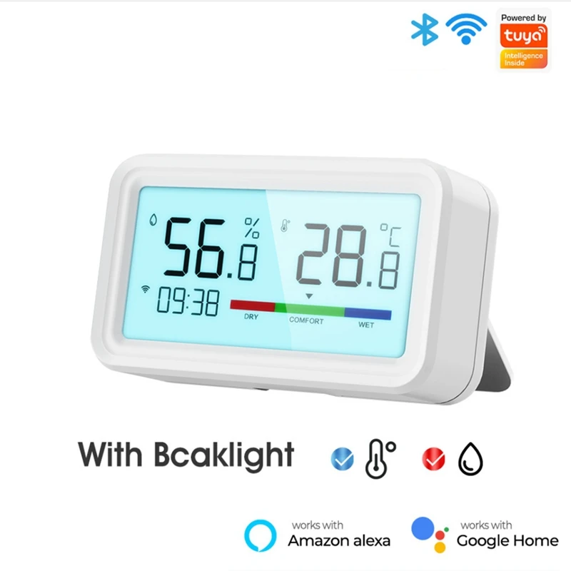 Tuya Smart Wifi Temperature And Humidity Sensor Wireless Thermometer Hygrometer With LCD Home Remote Linkage Alarm