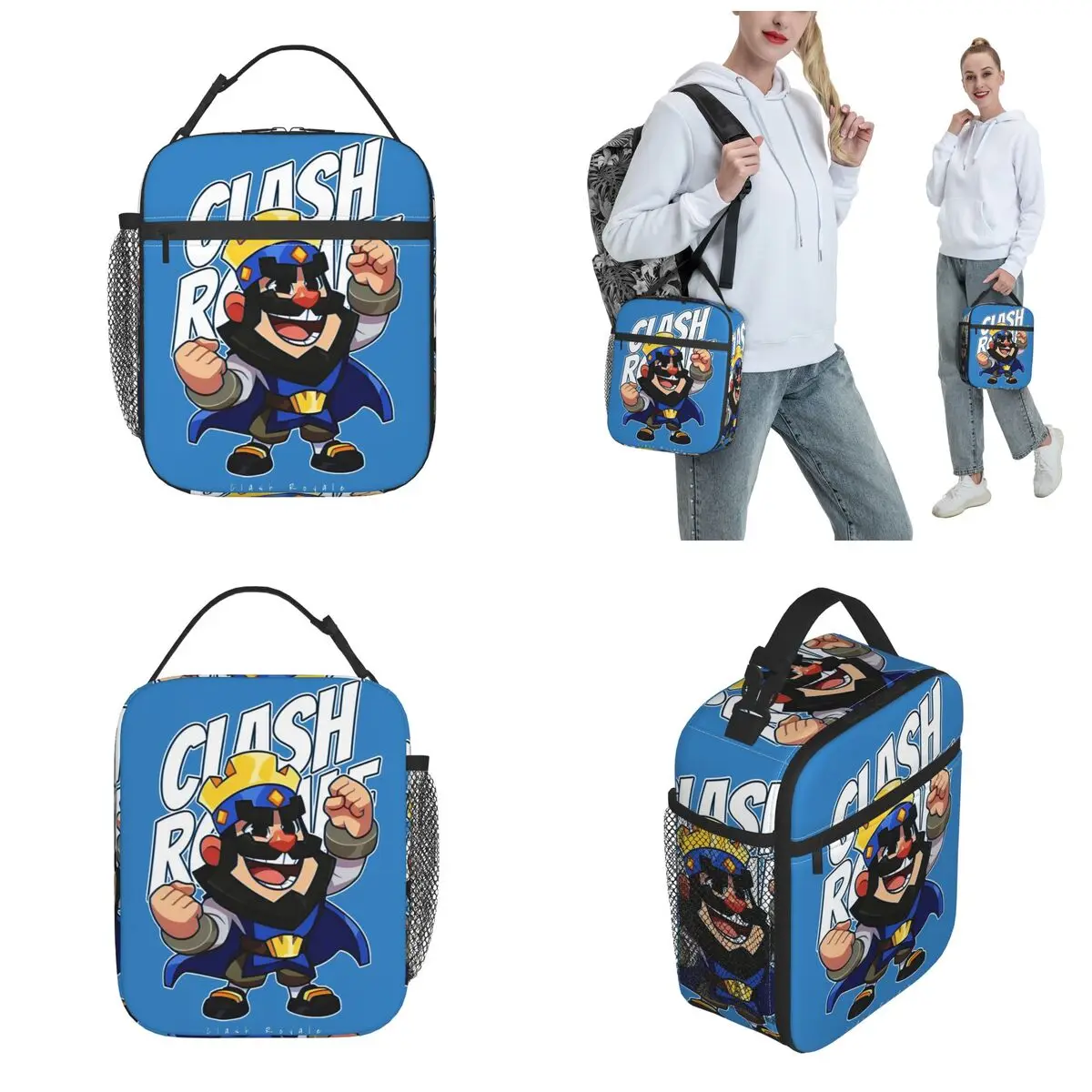 أكياس الغداء المعزولة من Clashes Royaleds حاوية الغداء الحرارية ذات السعة العالية صندوق الغداء بينتو الحقيبة نزهة الشاطئ