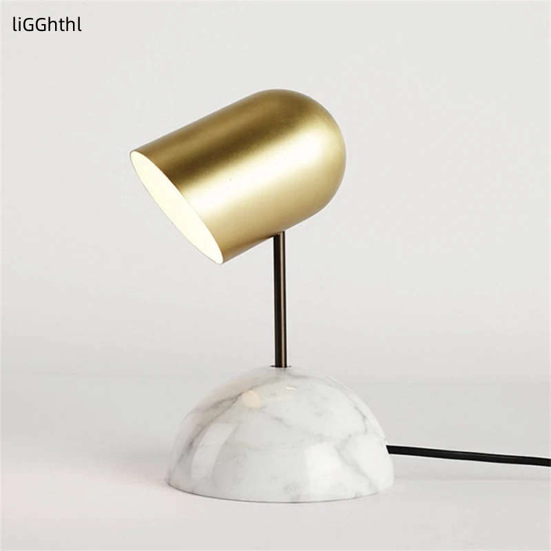 

Modern Table Lamp Simple Fashion Marble Desk Light LED For Home Bedroom Hotel Living Room Decorative