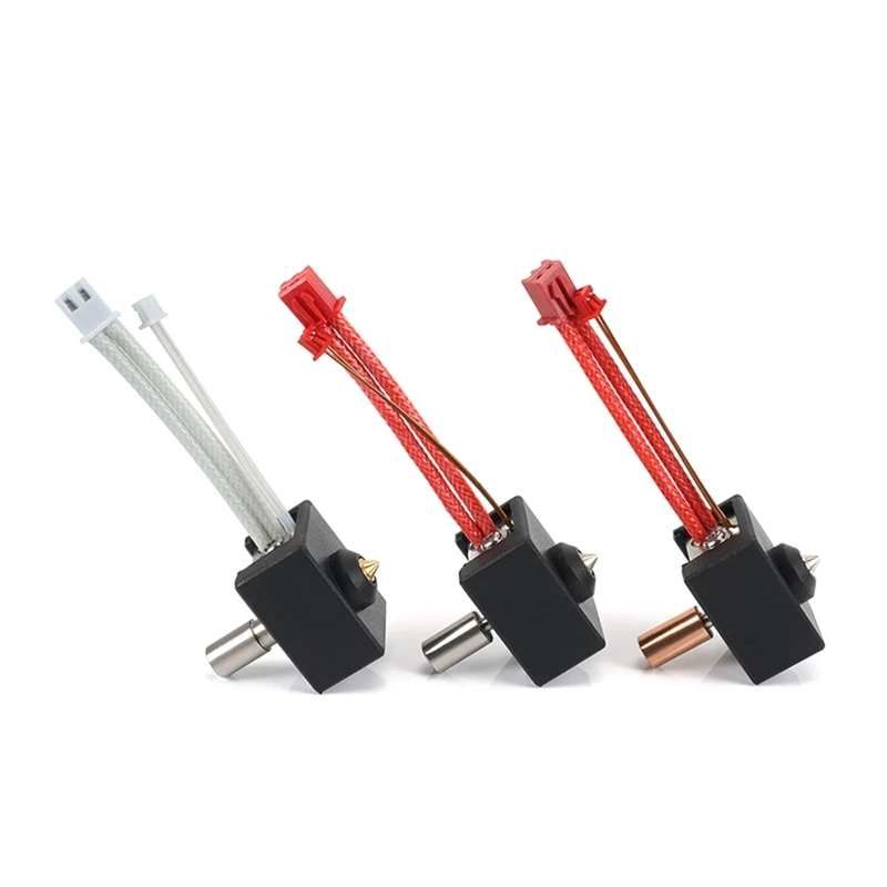 3D Printer Hot End 0.4mm MK8 Brass Extruder Nozzle 0.4mm Throat Tubing Heater Block Thermistor Heating Tube Set Dropship