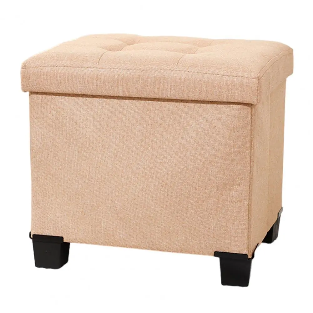 Storage Stool Foldable Storage Foot Stool with 100kg Load Capacity for Bedroom Toys Clothes Organization Solid Color Design