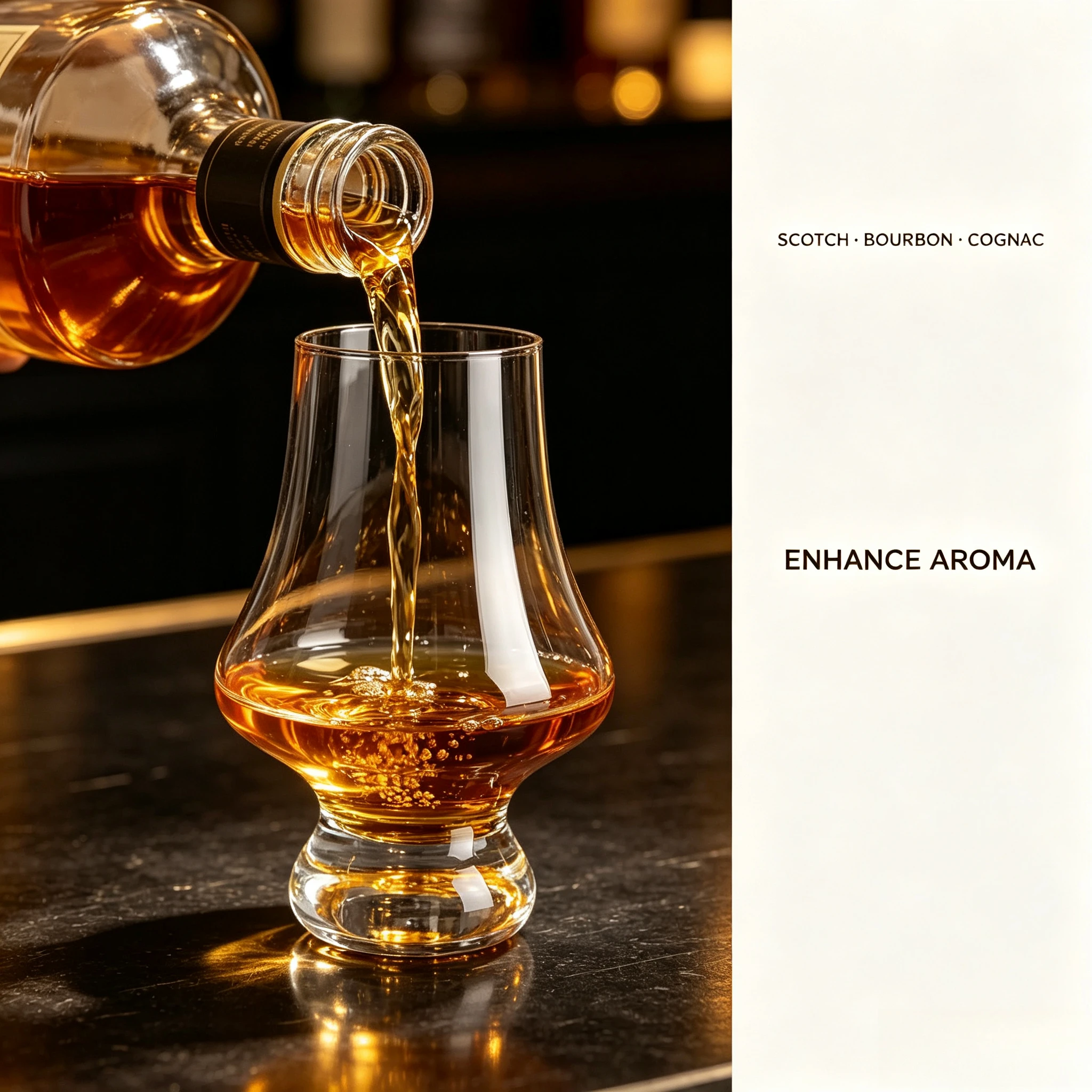 Crystal Handmade Tulip Big Belly Whiskey Tasting Glass for Scotch Bourbon Cognac - Premium Durable Barware Gift Set for Home Bar