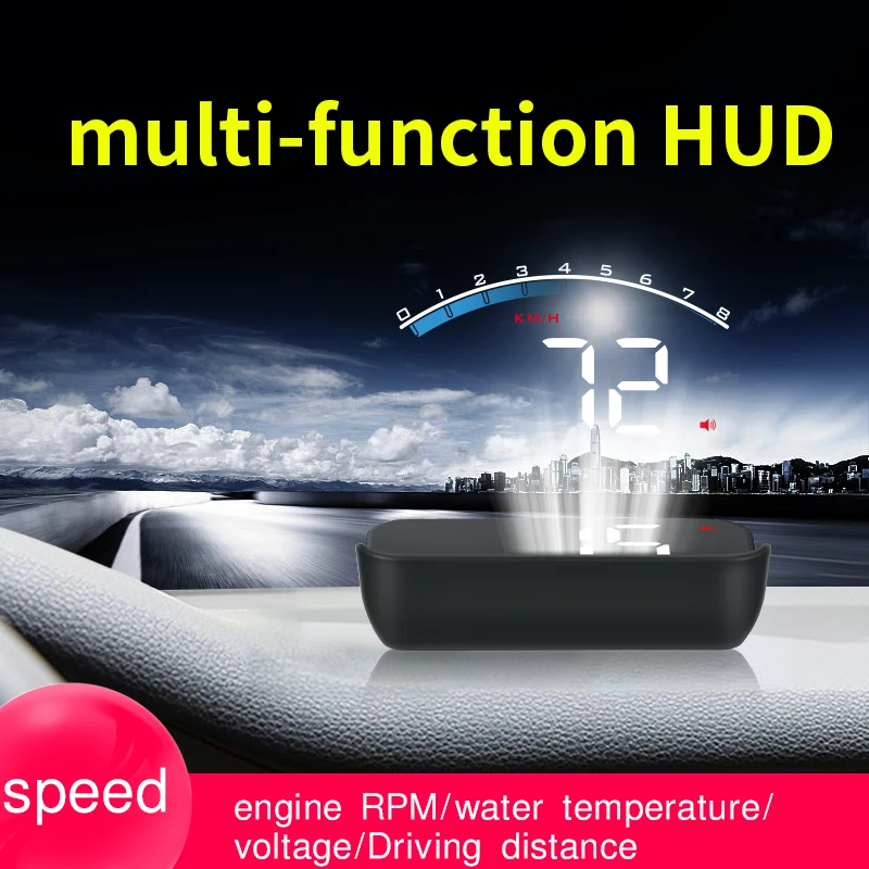 Auto Car HUD M6S OBD2 Head up Display 3.5 Inches LED Screen GPS Speedometer with Speed Alarm 1 Year Warranty Universal Fitment